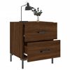 vidaXL Bedside Cabinet Set of 2 Brown oak Engineered wood, Iron