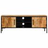 vidaXL TV Cabinet Rough mango wood, black Solid rough mango wood, iron