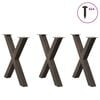 vidaXL Dining Table Legs X-Shaped 3 pcs Natural Steel 31.5x(28.3-28.7)" Steel