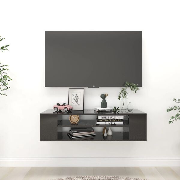 vidaXL TV Cabinet High gloss black Engineered wood Medium TV Cabinet