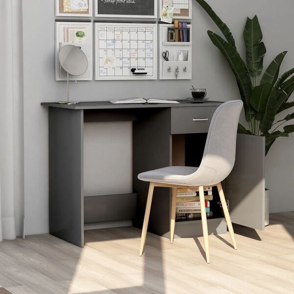 vidaXL Desk Gray 39.4"x19.7"x29.9" Engineered Wood