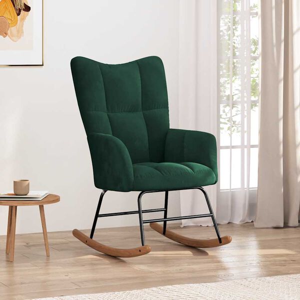 vidaXL Rocking Chair Dark Green