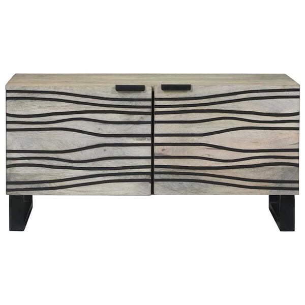 vidaXL Coffee Table Beige and Black 31.50 x 19.69 x 15.75 in