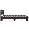 vidaXL Bed Frame Black Engineered wood and metal Full Modern Bed Frame