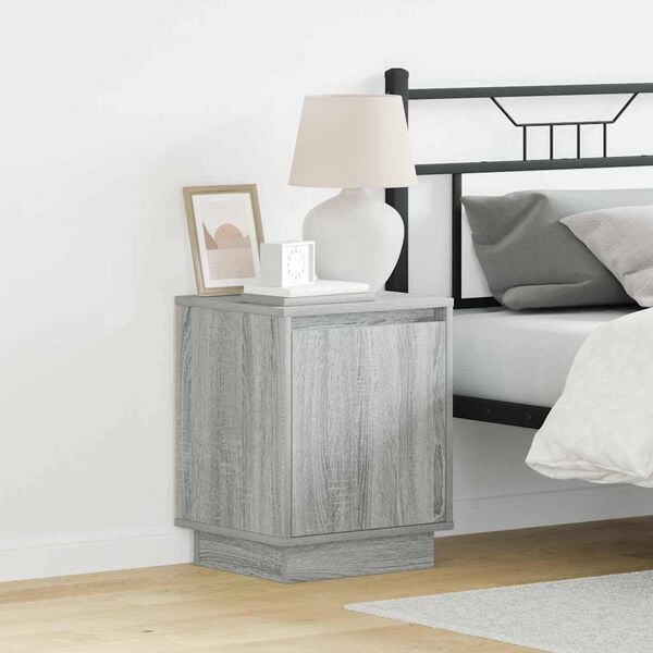vidaXL Bedside Cabinet Grey 15.35 x 13.58 x 19.69 in Engineered wood