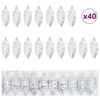 vidaXL Christmas Pine Cone Ball 40 pcs Silver