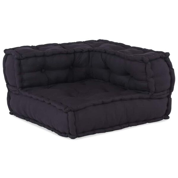 vidaXL Pouffe Anthracite 100% Cotton 55.1 in x 27.6 in x 14.2 in