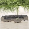 vidaXL Garden Lounge Set Grey PE rattan, Powder-coated steel