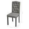 vidaXL Dining Chair Set of 4 Grey Polyester, Rubber wood Standard