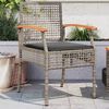 vidaXL Garden Chair Set of 2 Grey and Brown PE rattan Medium