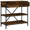 vidaXL Console Table Smoked oak Engineered wood and metal Medium