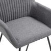 vidaXL Dining Chair Set of 4 Dark Grey Fabric and powder-coated steel