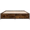 vidaXL Bed Frame Smoked Oak Engineered wood, steel 55.1 x 74.8 in