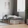 vidaXL Bed Frame White Steel Single Bed Frame Rectangular