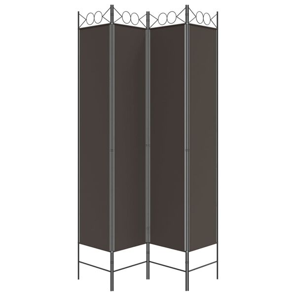 vidaXL 4-Panel Room Divider Brown 63"x86.6" Fabric