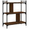 vidaXL Bookcase Brown Oak Engineered Wood 3-Tier Adjustable Feet