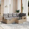 vidaXL Garden Sofa Set Mix Beige Poly Rattan Large Modular
