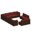 vidaXL Garden Lounge Set Brown PE rattan Large Modular