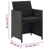 vidaXL Outdoor Dining Set Black Poly Rattan Large Removable Covers