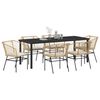 vidaXL Garden Dining Set 7 pcs Brown poly rattan