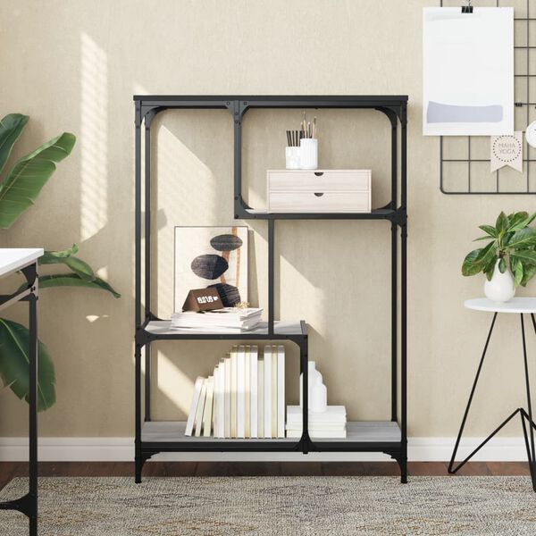 vidaXL Bookshelf Grey Sonoma Engineered wood and steel Medium