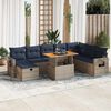vidaXL 9 Piece Patio Sofa Set with Cushions Gray Poly Rattan Acacia