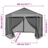 vidaXL Hexagonal Pop-Up Marquee with 6 Sidewalls Gray 11.8'x10.2'