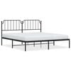 vidaXL Bed Frame Black Powder-Coated Steel Double Bed Frame