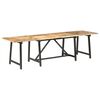 vidaXL Dining Table Natural wood with black legs Solid Mango Wood, Iron