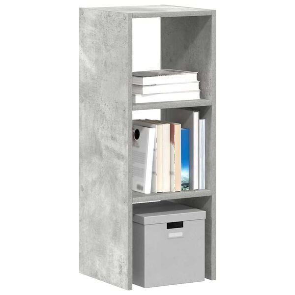 vidaXL Bookcase Concrete gray Engineered wood Medium Stackable