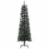 vidaXL Christmas Tree Green and white PVC and steel Slim