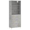 vidaXL Highboard Concrete Grey Engineered wood 27.4x13.4x70.9 in