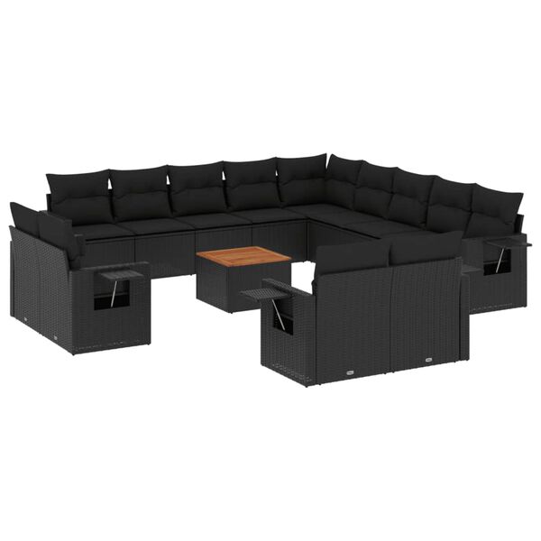 vidaXL Garden Sofa Set Black