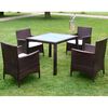 vidaXL Outdoor Furniture Set Brown Steel, Aluminum, PE Rattan, Glass