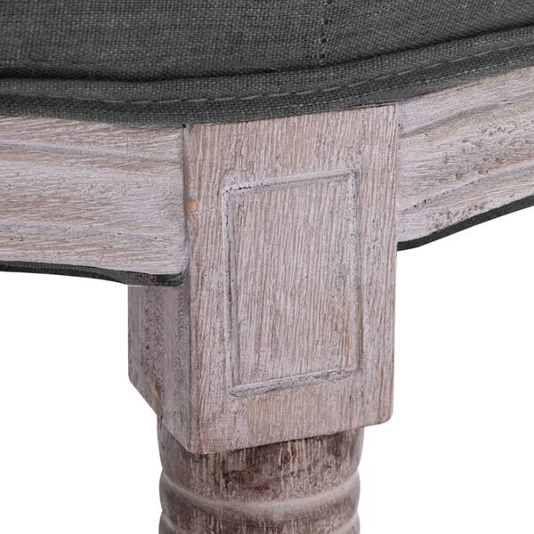 vidaXL Bench Dark Grey Linen, Solid Wood Large Classic/Traditional