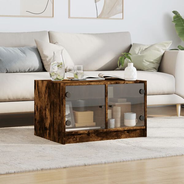 vidaXL Coffee Table Smoked Oak Engineered Wood Medium Coffee Table