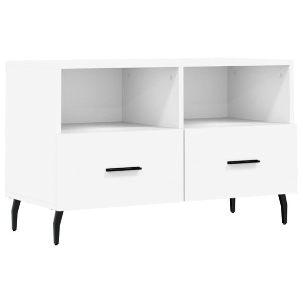 vidaXL TV Cabinet White Engineered wood, Metal Medium TV Cabinet