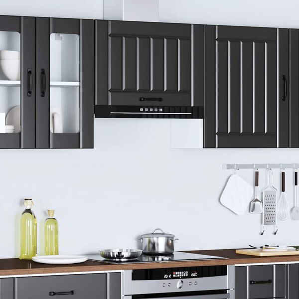 vidaXL Kitchen Wall Cabinet Black Engineered wood