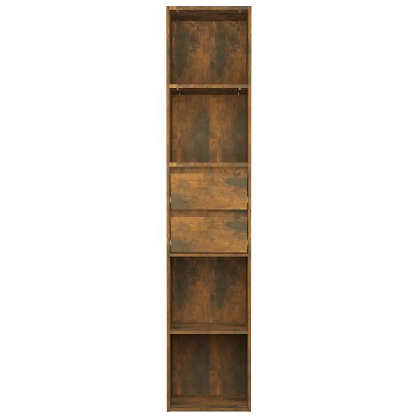 vidaXL Book Cabinet Smoked Oak Engineered Wood Tall and narrow