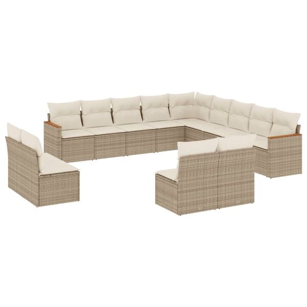 vidaXL Garden Sofa Set Beige and Cream White