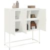 vidaXL Highboard White Steel Medium Highboard Rectangular Industrial