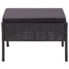 vidaXL Garden Lounge Set Black Poly Rattan, Powder-Coated Steel, Polyester