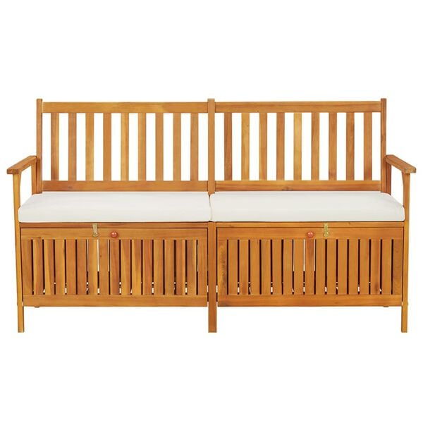 vidaXL Bench Brown Solid Acacia wood, 100% polyester Medium
