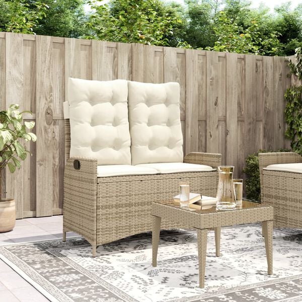 vidaXL Reclining Garden Bench Beige