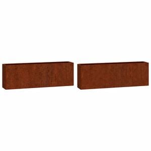 vidaXL Wall Planter Set of 2 Rusty Corten Steel Medium