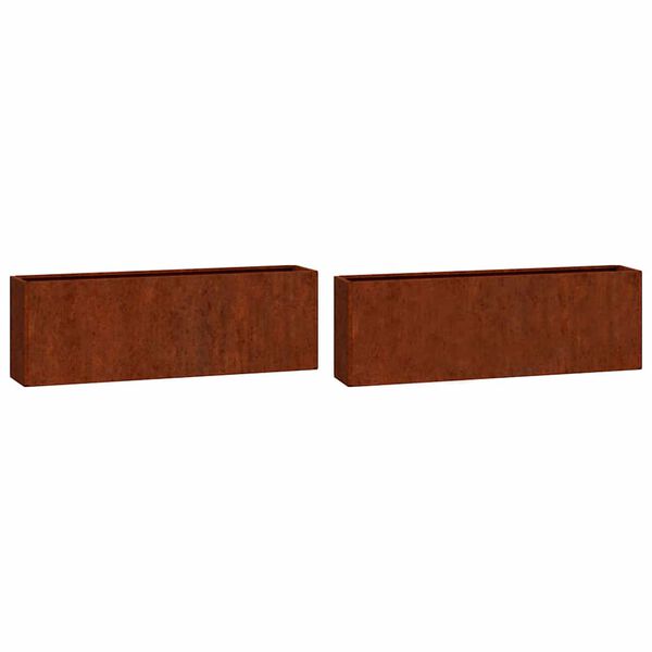 vidaXL Wall Planter Set of 2 Rusty Corten Steel Medium