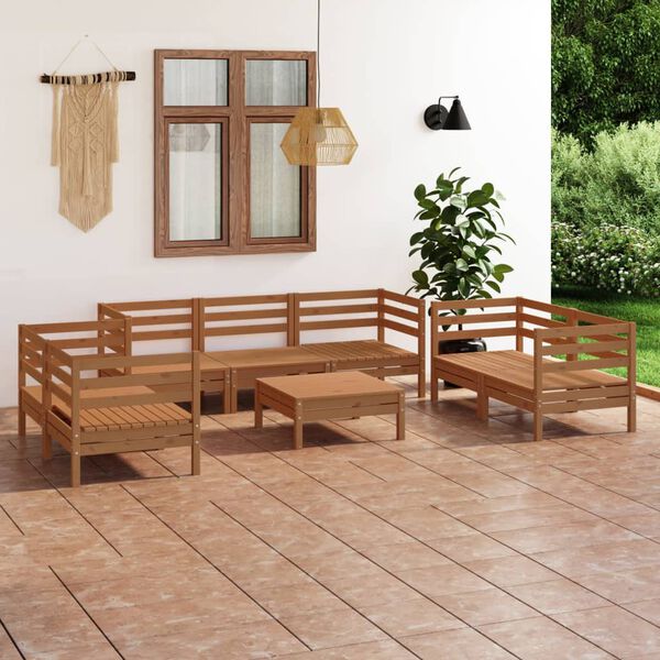 vidaXL Garden Lounge Set Honey brown Solid pinewood Large Modular