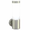 vidaXL Outdoor Wall Light Silver 12 x 7.5 x 27 cm Stainless steel
