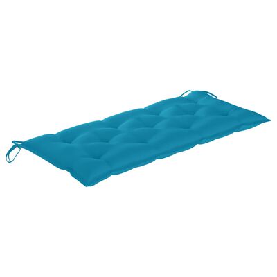 vidaXL Swing Bench with Light Blue Cushion 47.2" Solid Teak Wood