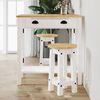 vidaXL Bar Set White Solid pine wood Compact Foldable Rustic